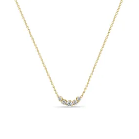 14k 5 Graduated Prong Diamond Necklace