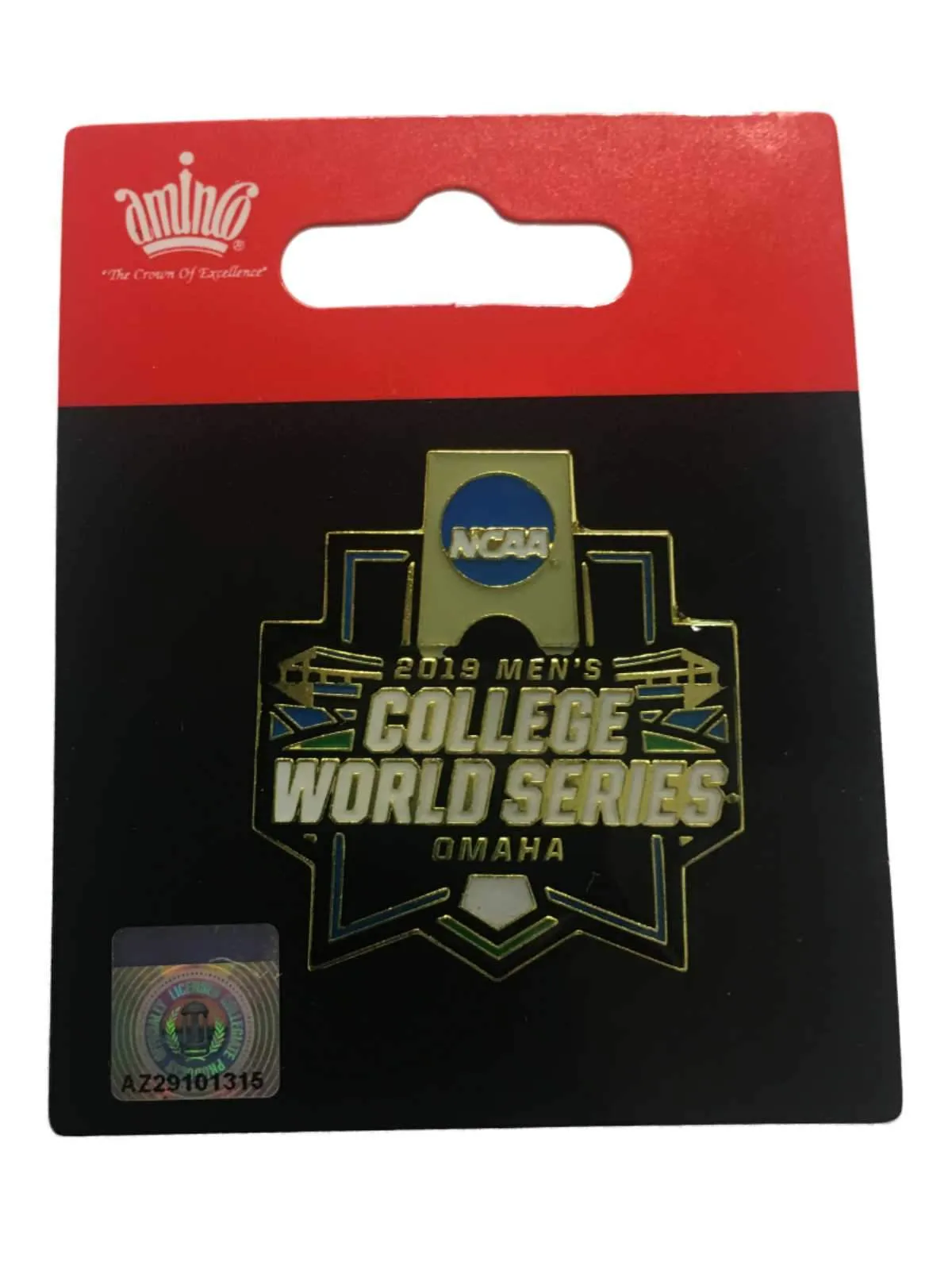 2019 NCAA Men's College World Series CWS Omaha Aminco Logo Metal Lapel Pin