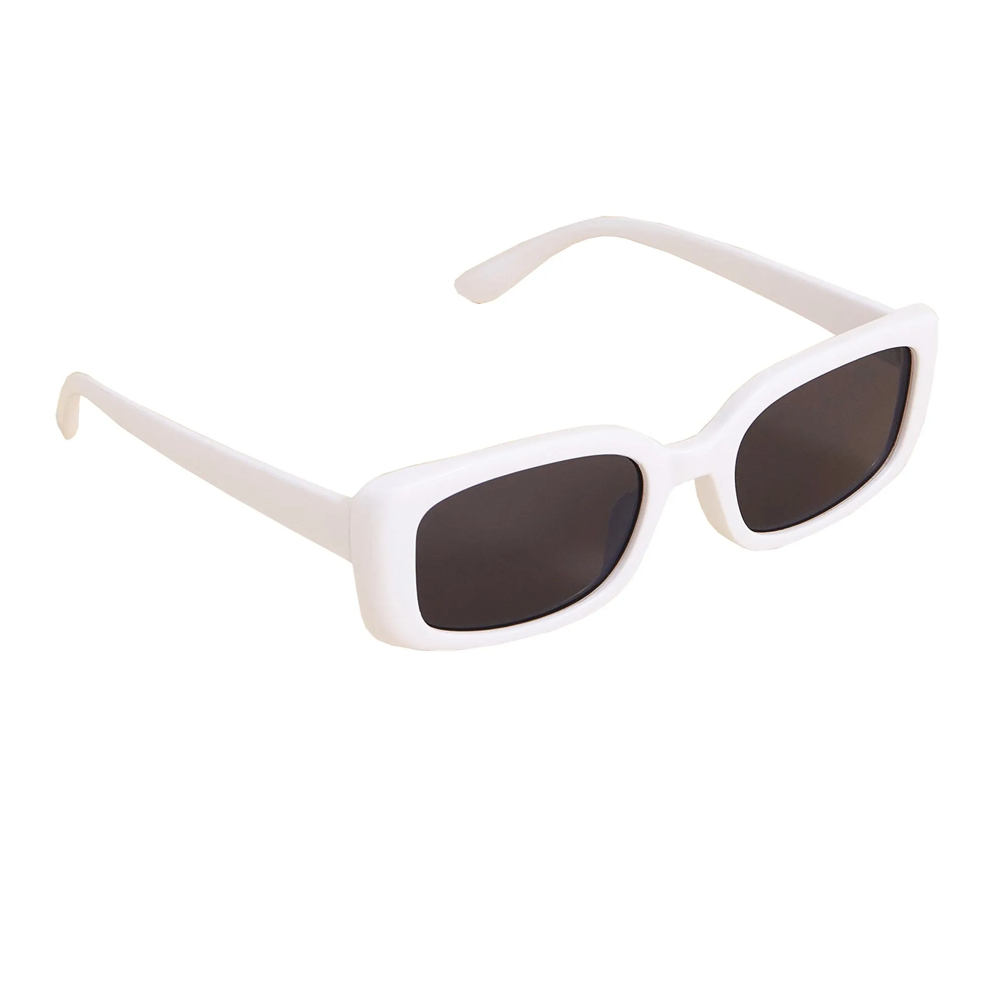 Accessorize London Women's White Soft Rectangle Sunglasses