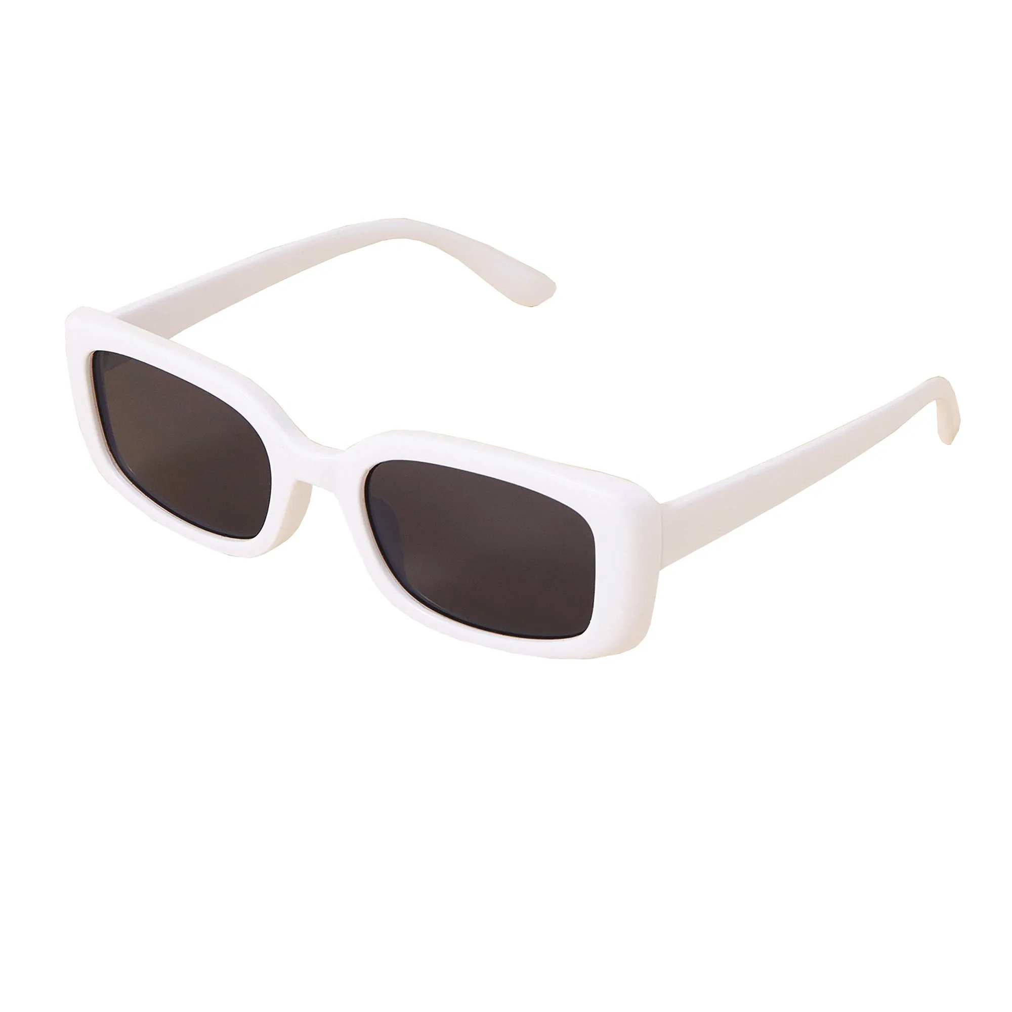 Accessorize London Women's White Soft Rectangle Sunglasses