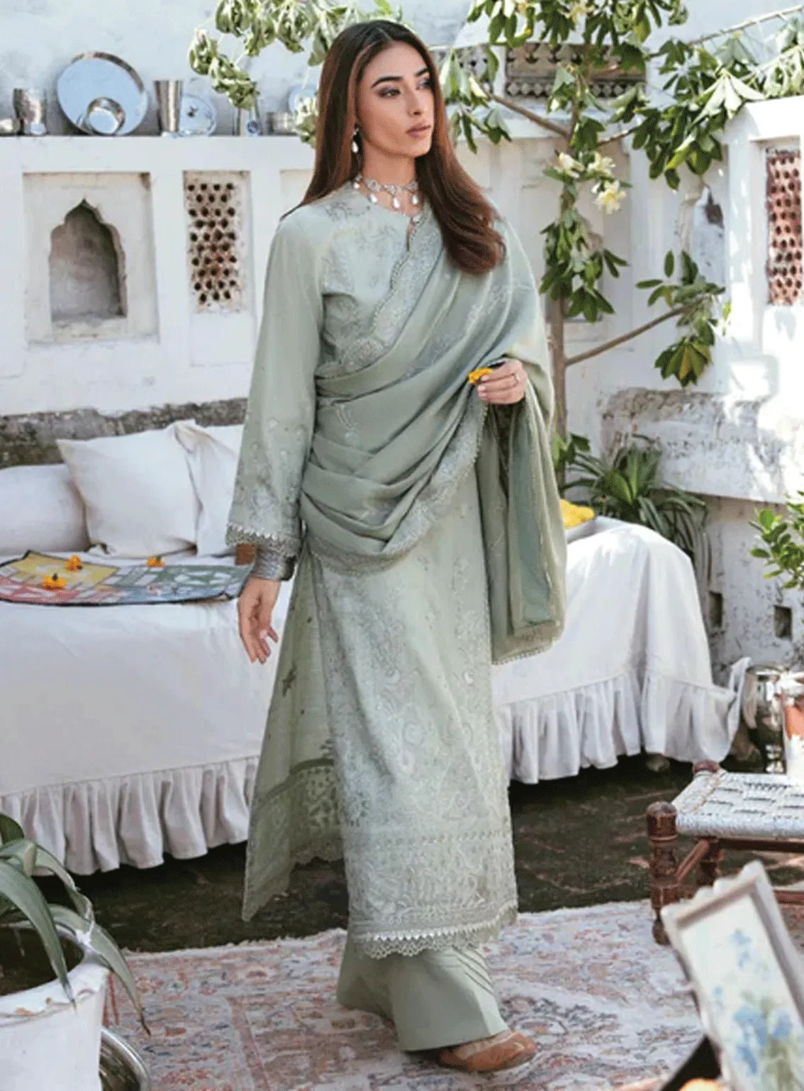 Afsanay By Florent Embroidered Khaddar Unstitched 3 Piece Suit - FL23AK FLK-5B