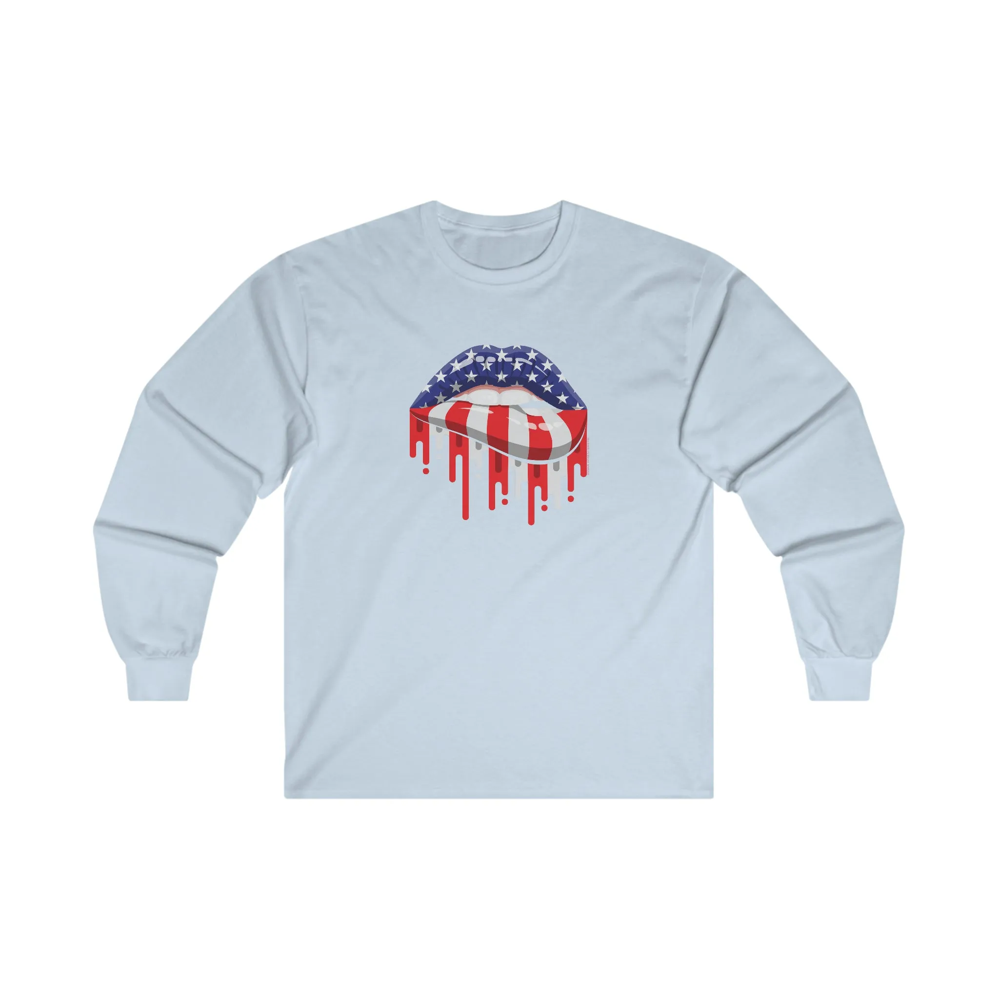 American Flag Lips Long Sleeve Tee