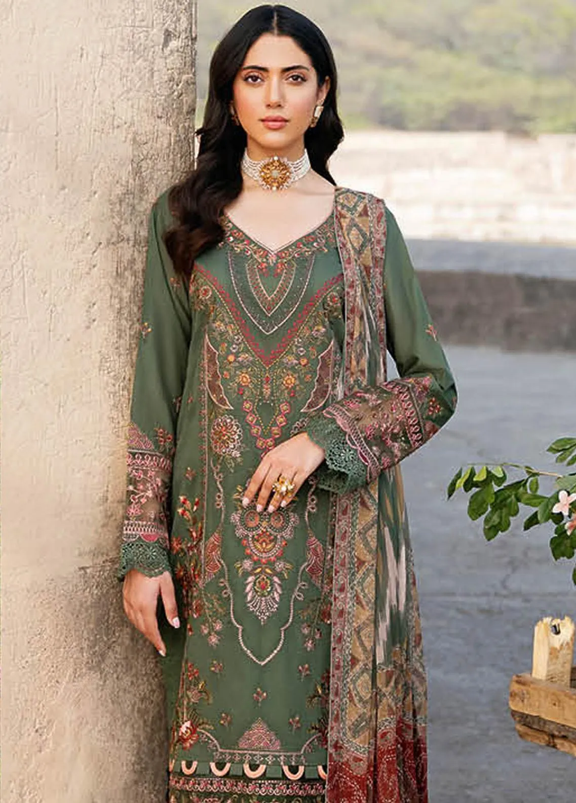 Andaaz By Ramsha Embroidered Lawn Unstitched 3 Piece Suit - 02