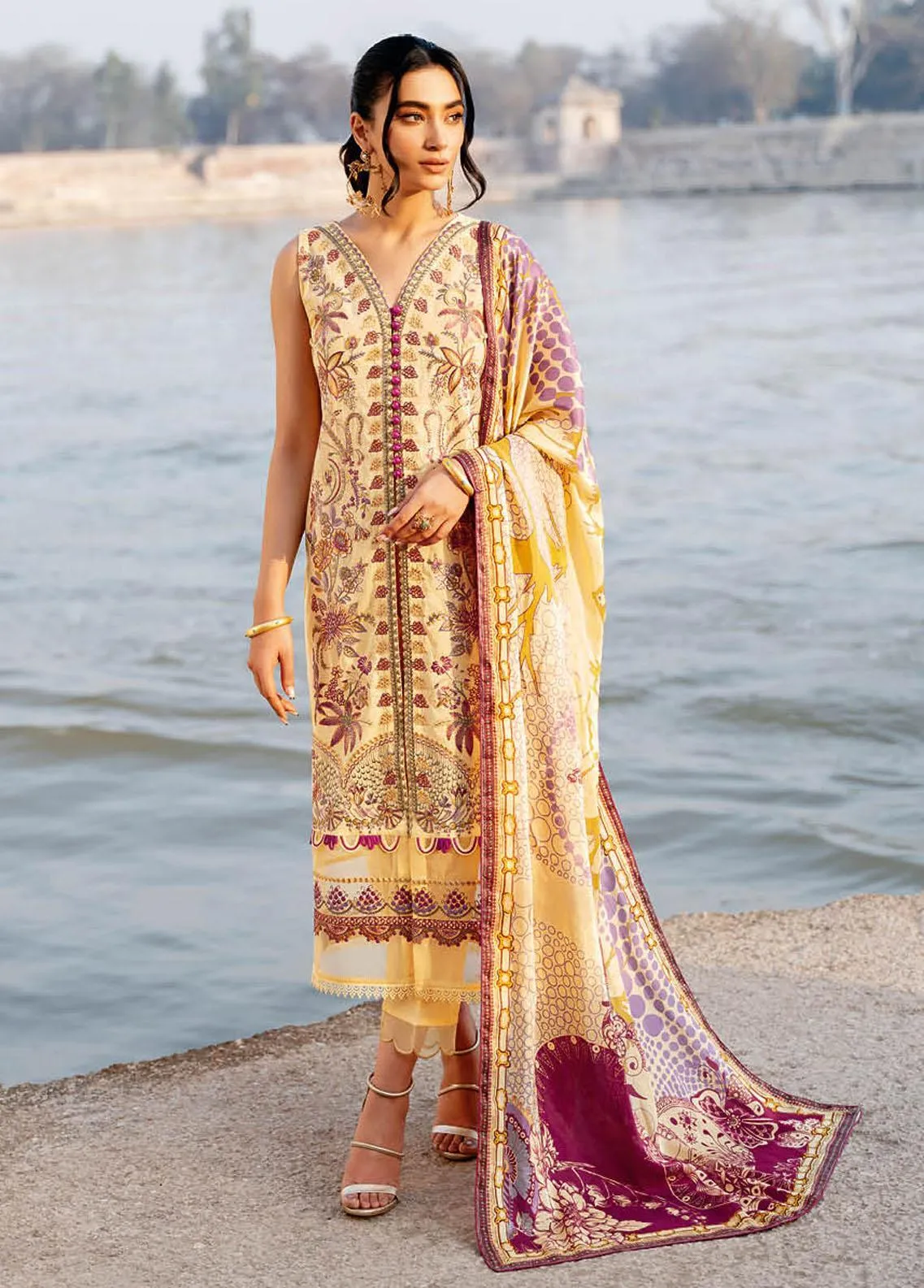 Andaaz By Ramsha Embroidered Lawn Unstitched 3 Piece Suit - 05