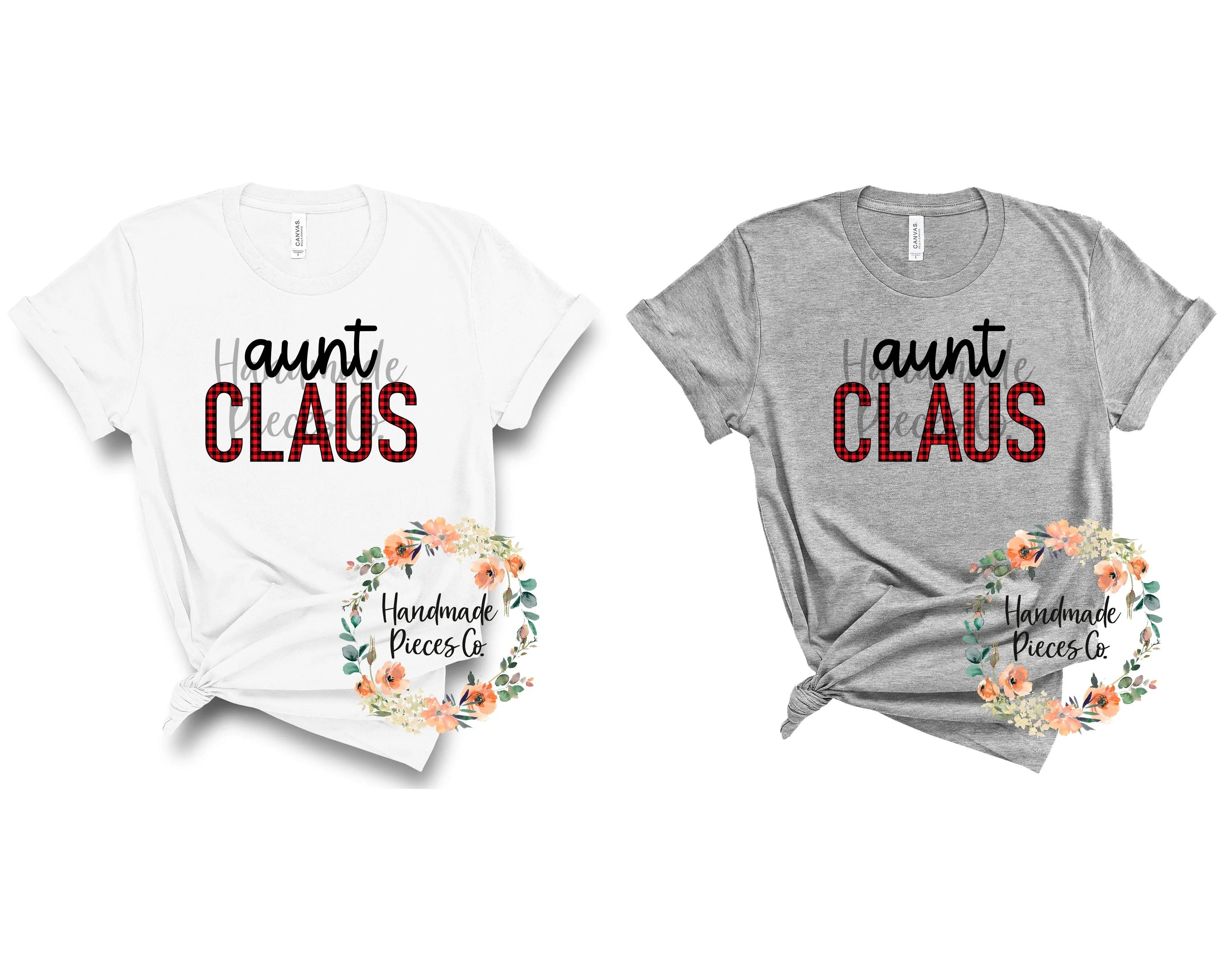 Aunt Claus, Red Buffalo Plaid - Sublimation or HTV Transfer