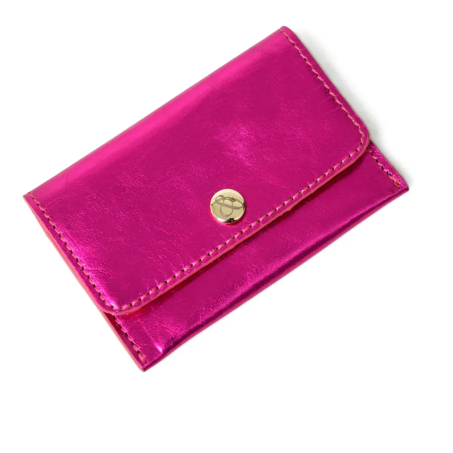 Bell & Fox Ellie Card Holder Popper Purse-Fuschia Metallic