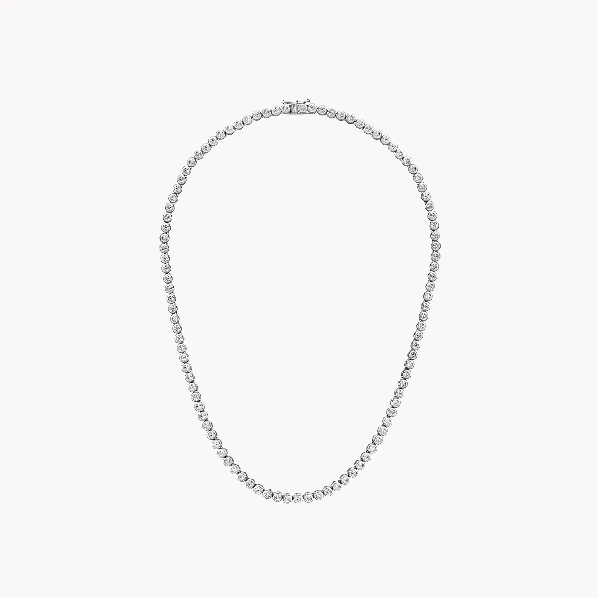 Bezel Set Diamond Tennis Necklace