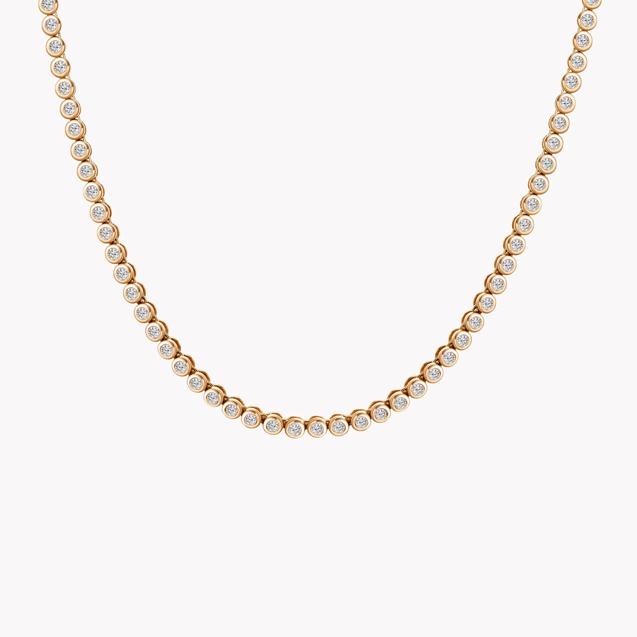 Bezel Set Diamond Tennis Necklace