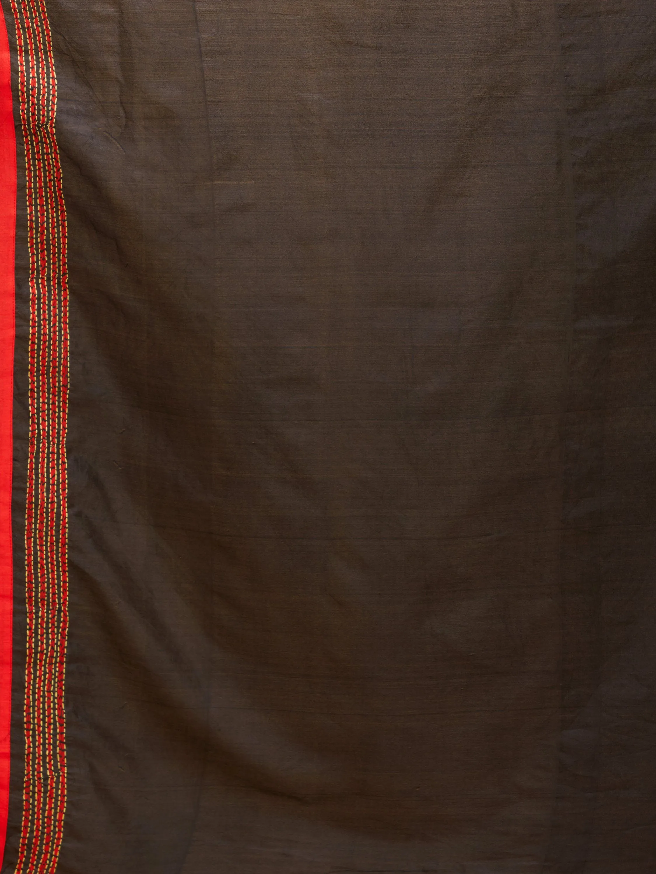 Black and Red Kantha Stitch Sari