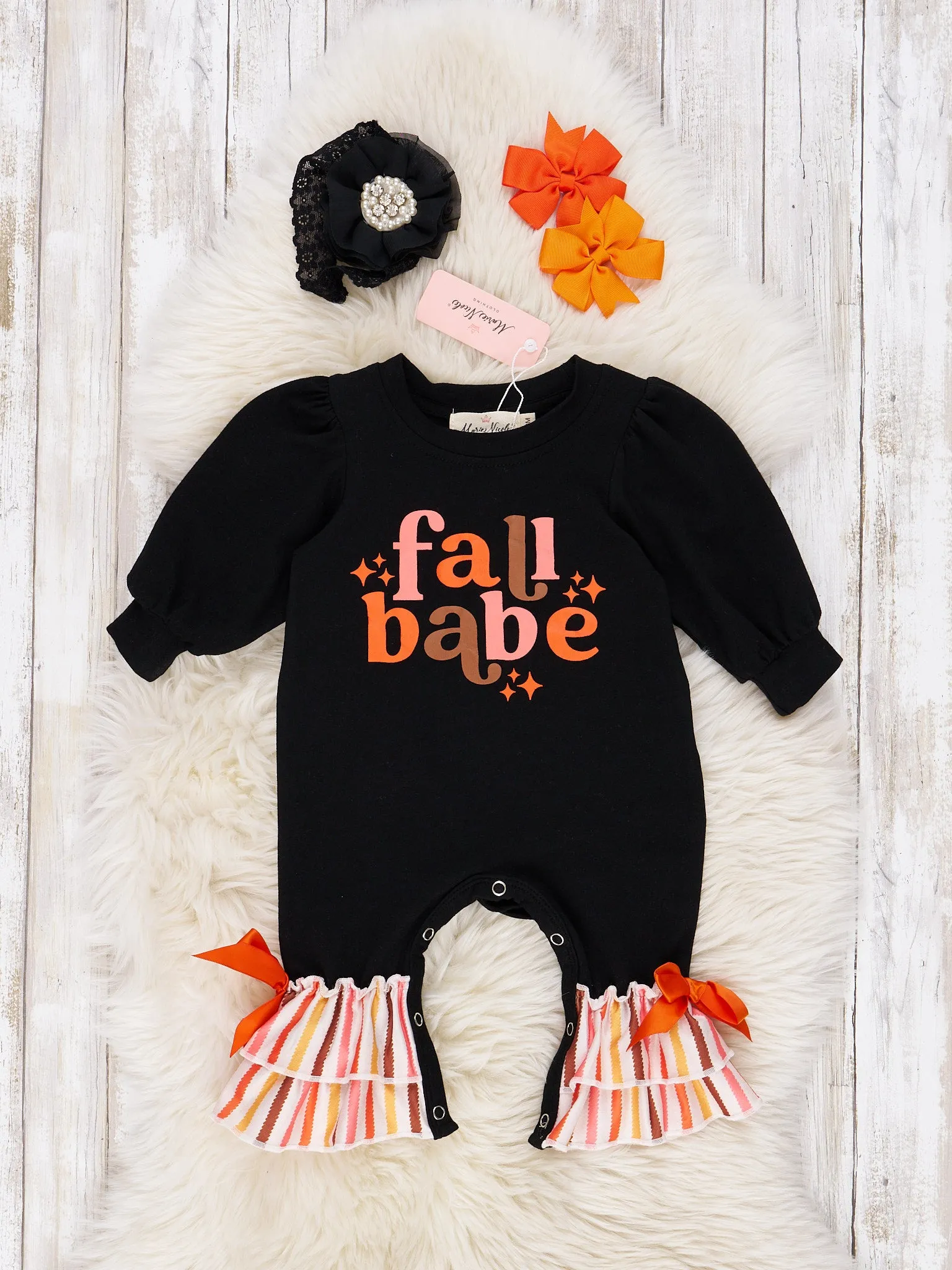 Black Fall Babe Ruffle Romper