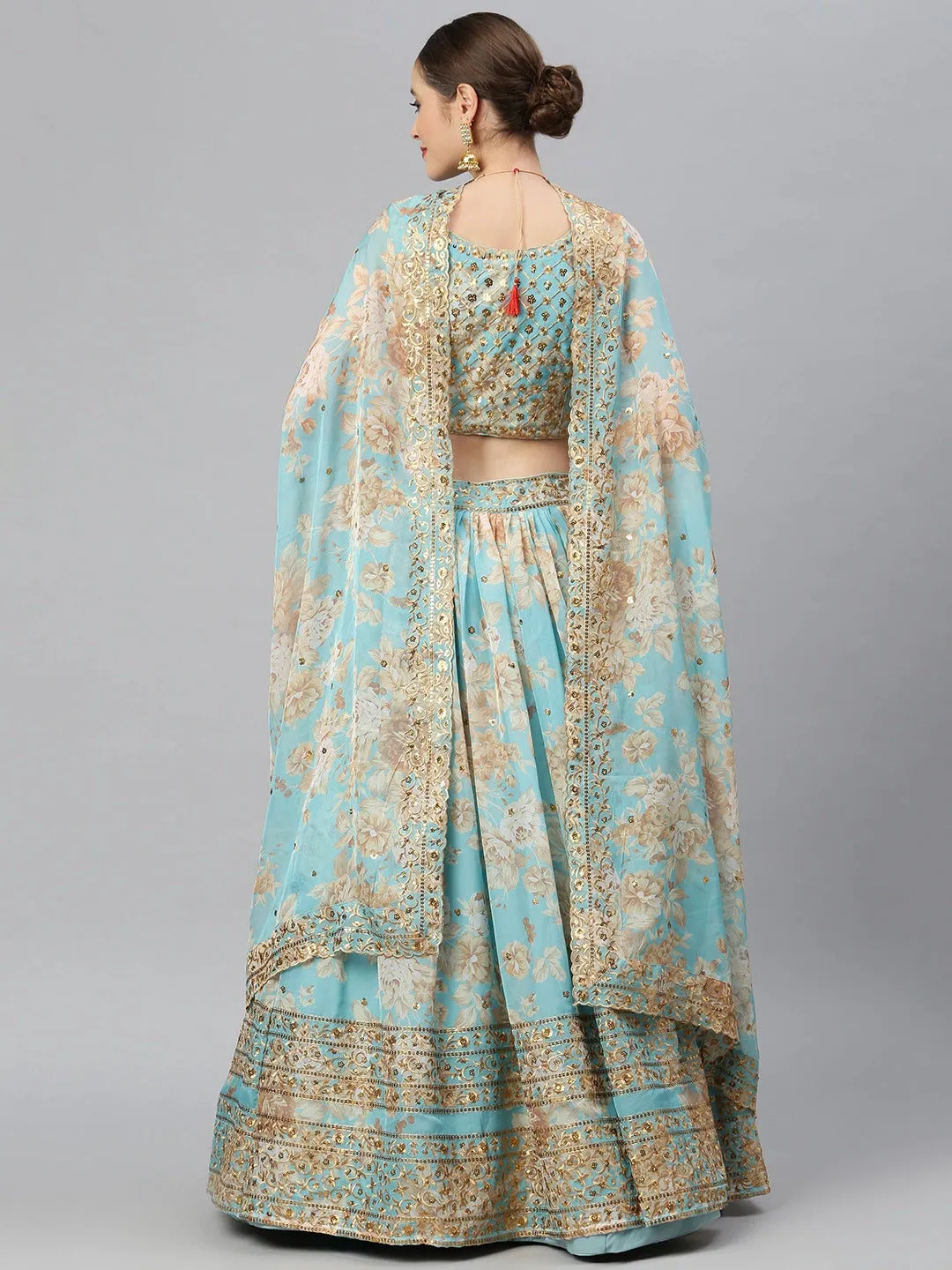 Blue Ariel Lehenga