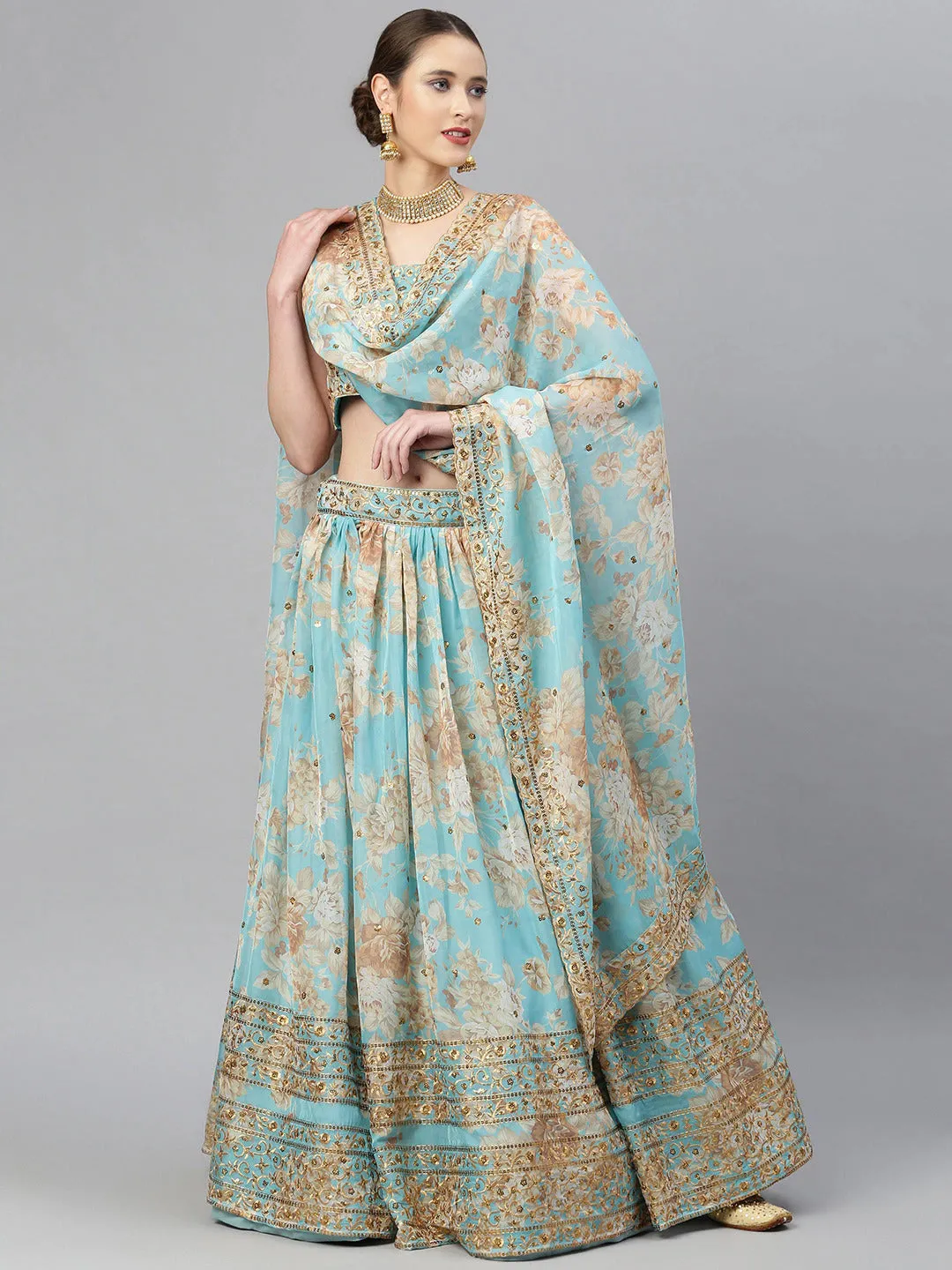 Blue Ariel Lehenga