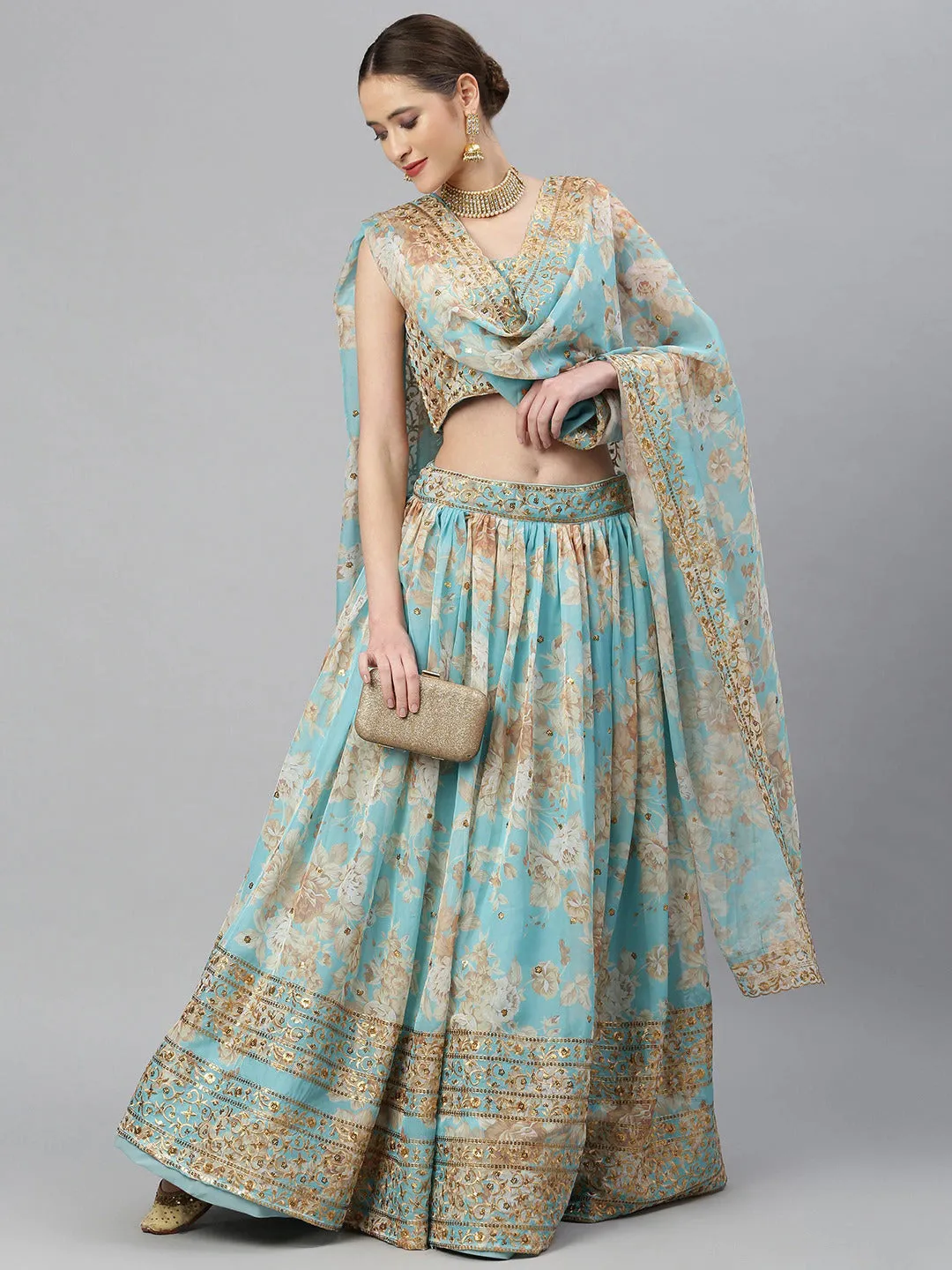 Blue Ariel Lehenga