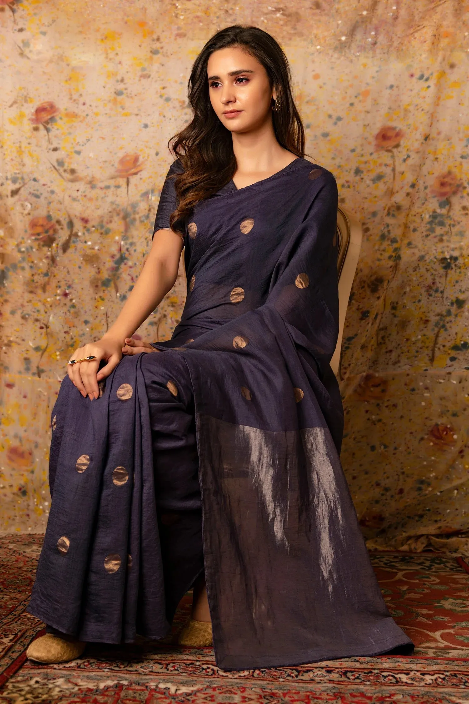 Blue Zari Silk Saree