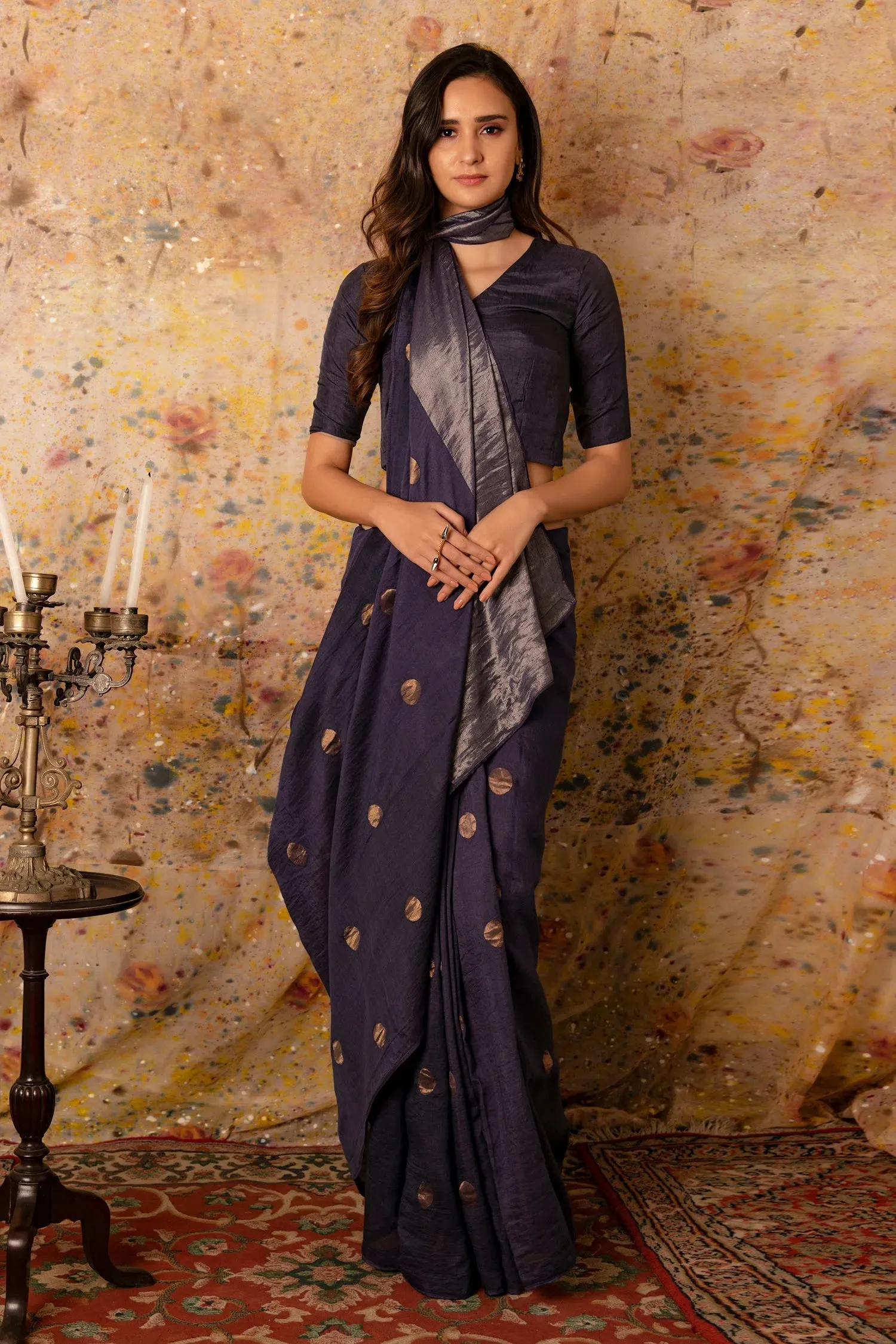 Blue Zari Silk Saree