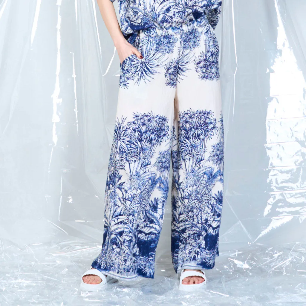 Botanical print trousers wholesale