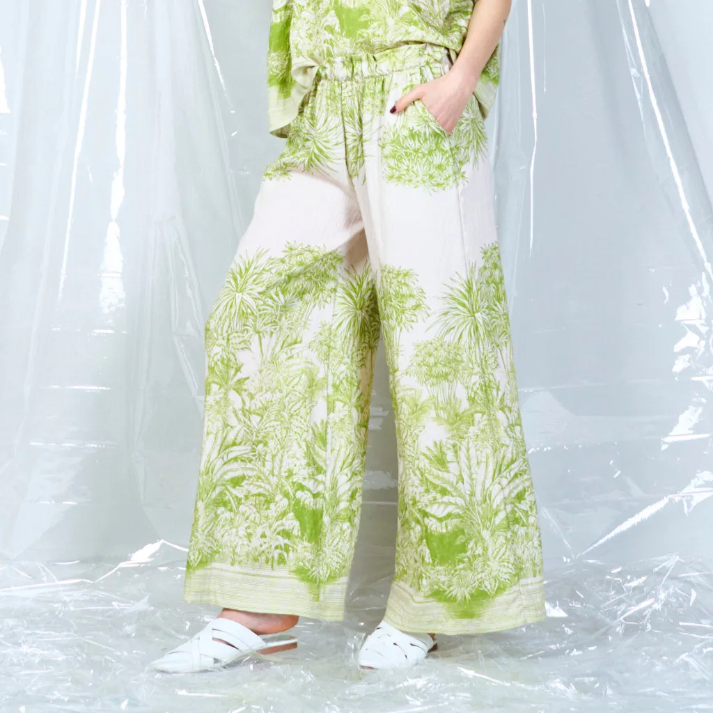 Botanical print trousers wholesale