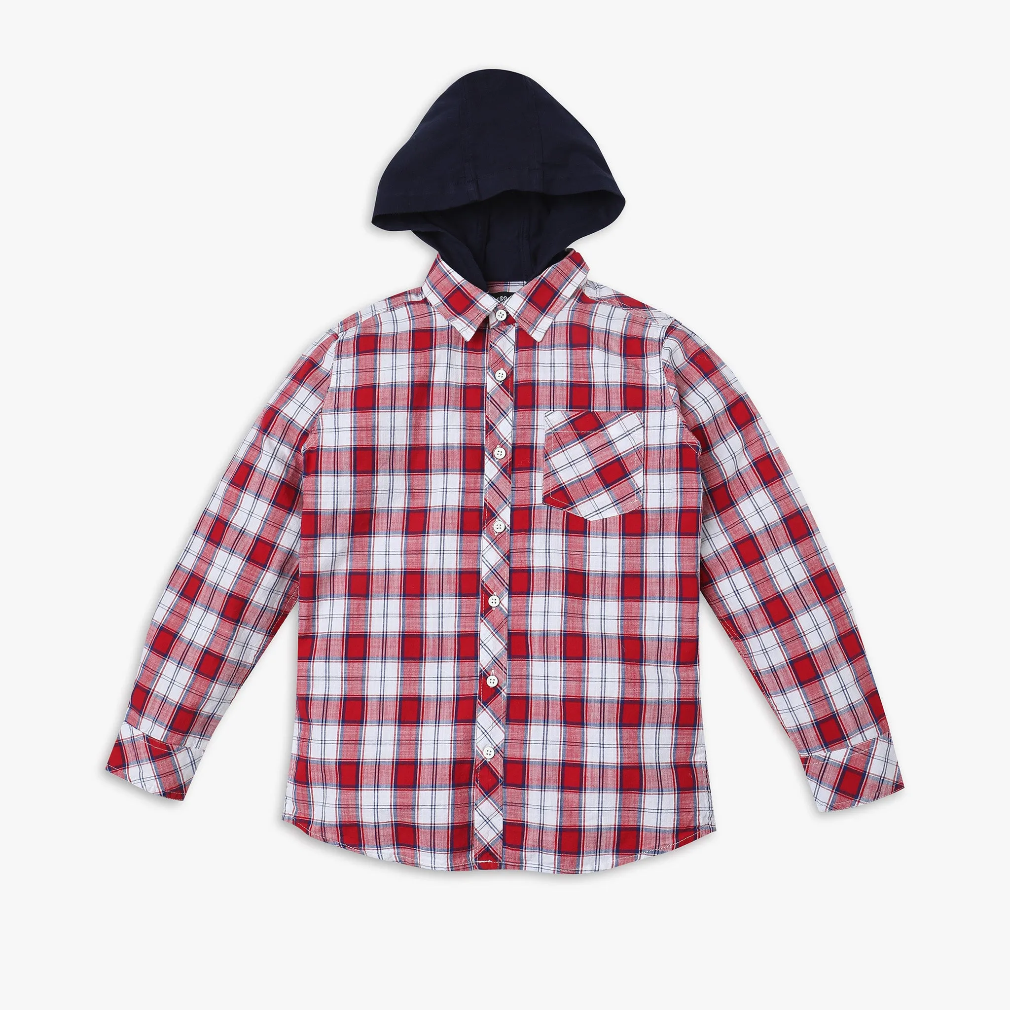 Boys Regular Fit Checkered Shirt