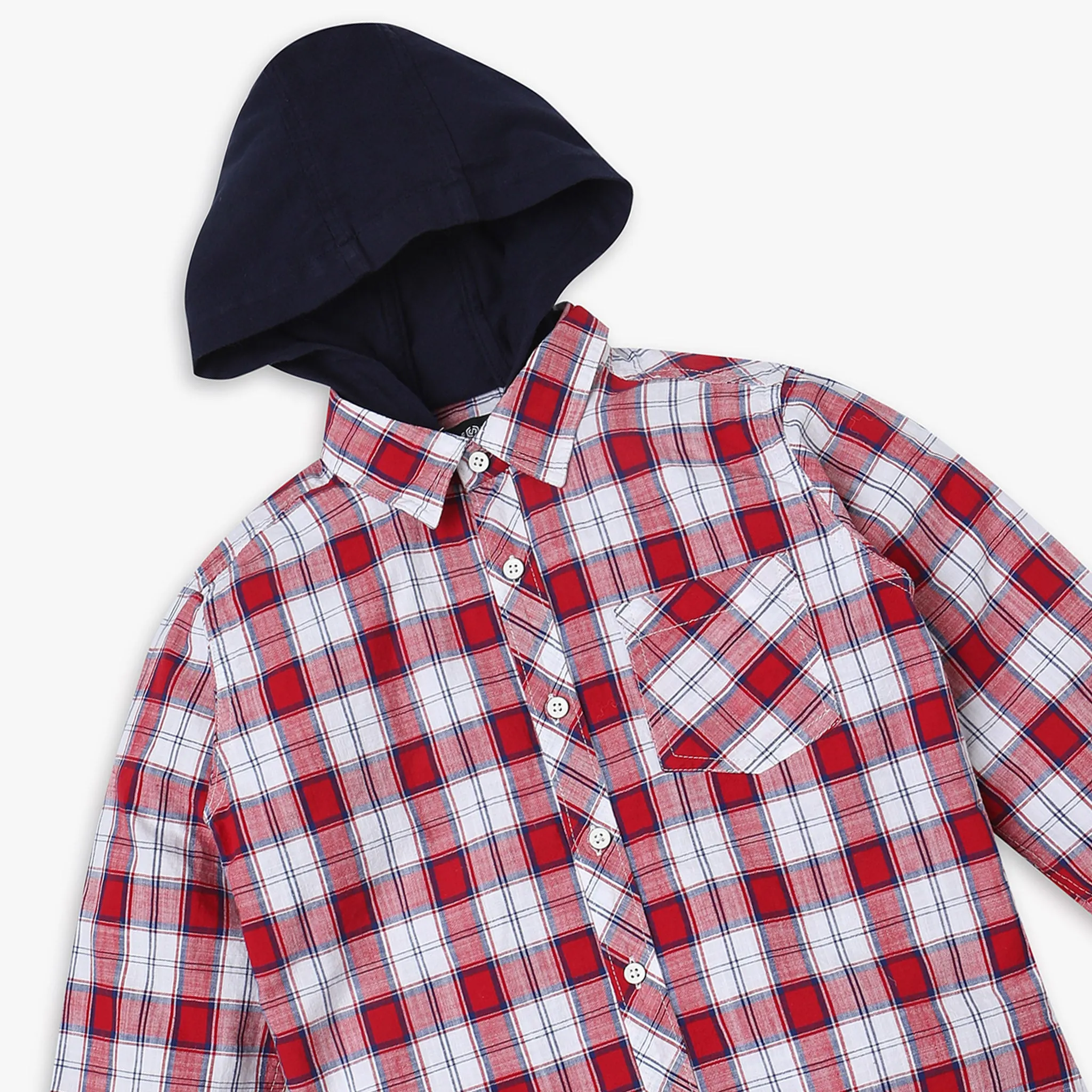 Boys Regular Fit Checkered Shirt