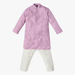 Boy's Regular Fit Embellished Kurta with Pant Set