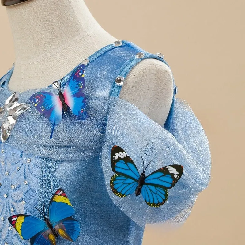 Cinderella Inspired Butterfly Theme Girls Dress