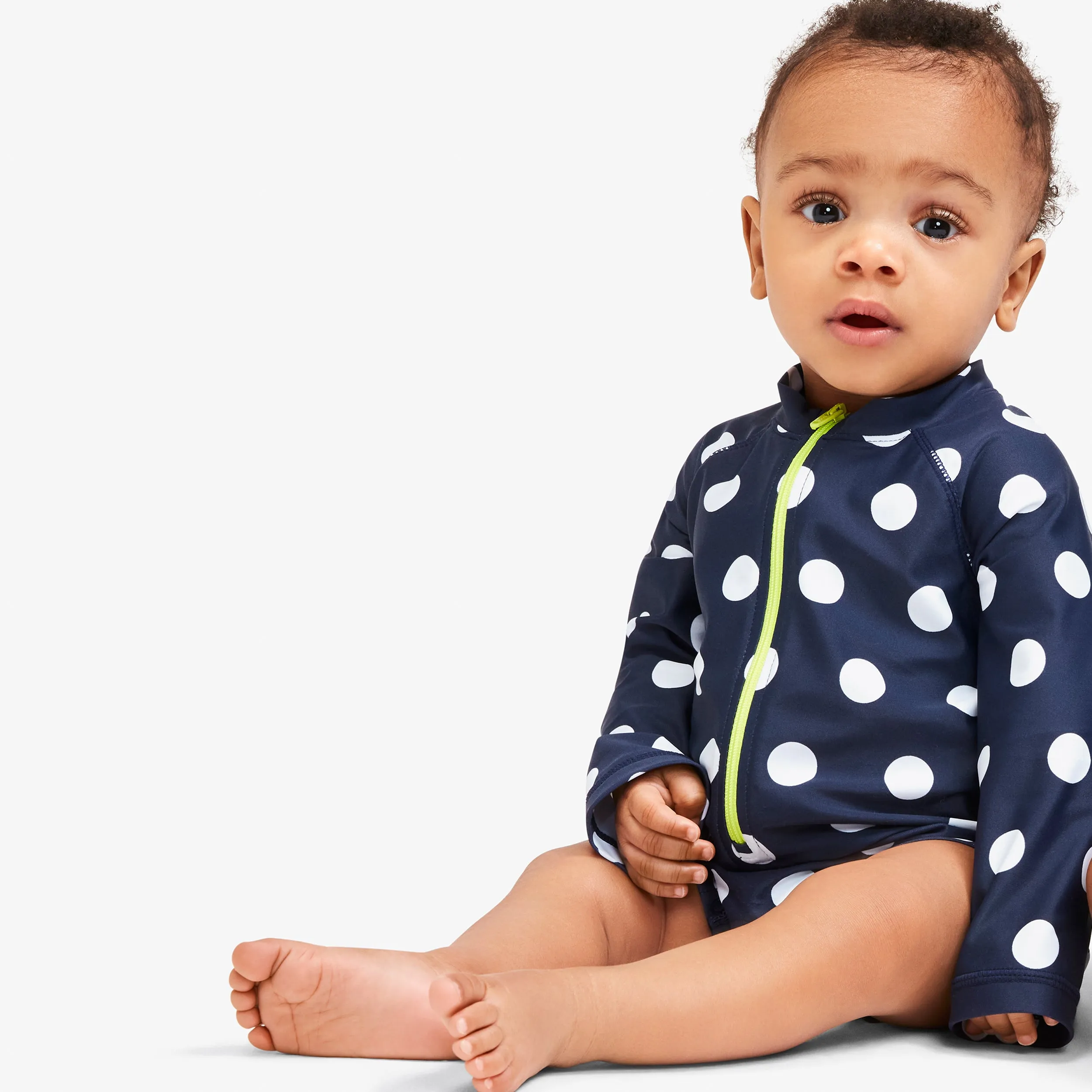 Clearance baby one-piece rash guard in dot