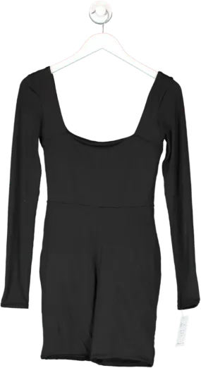 Club L Black Kayleigh Square Neck Long Sleeve Playsuit UK 8