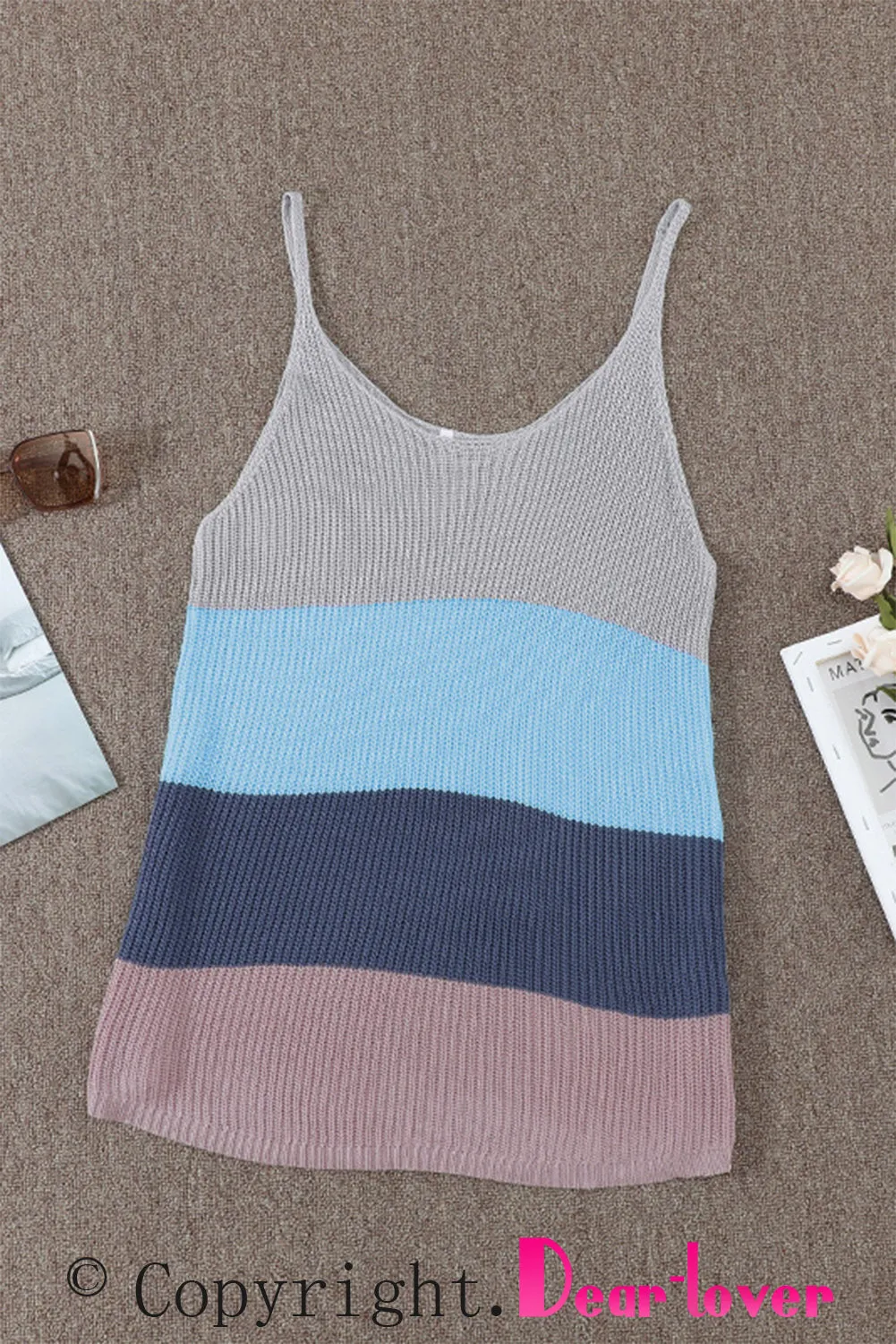 Colorblock Metallic Cami Tank