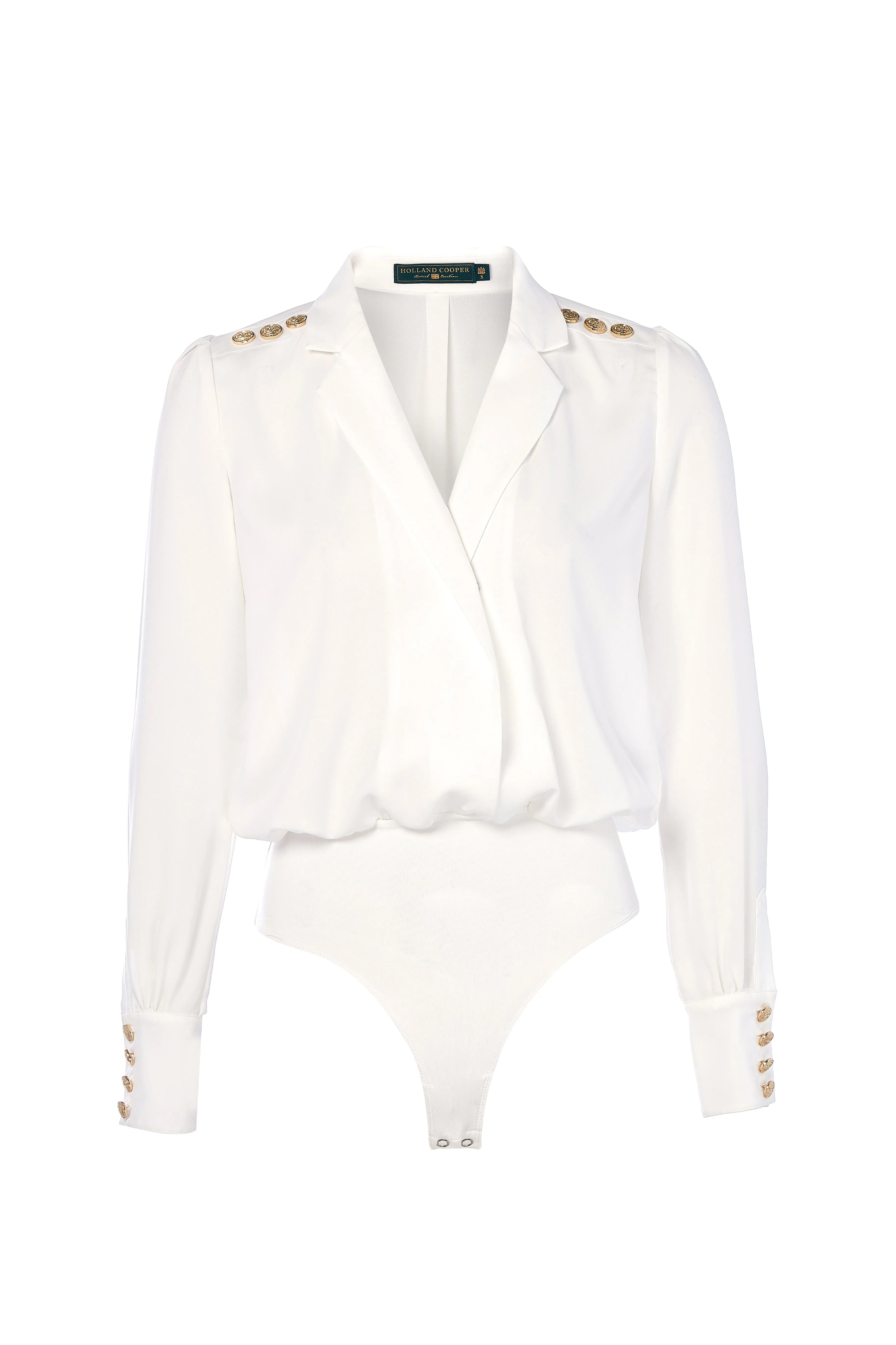 Cupro Shirt Bodysuit (White)