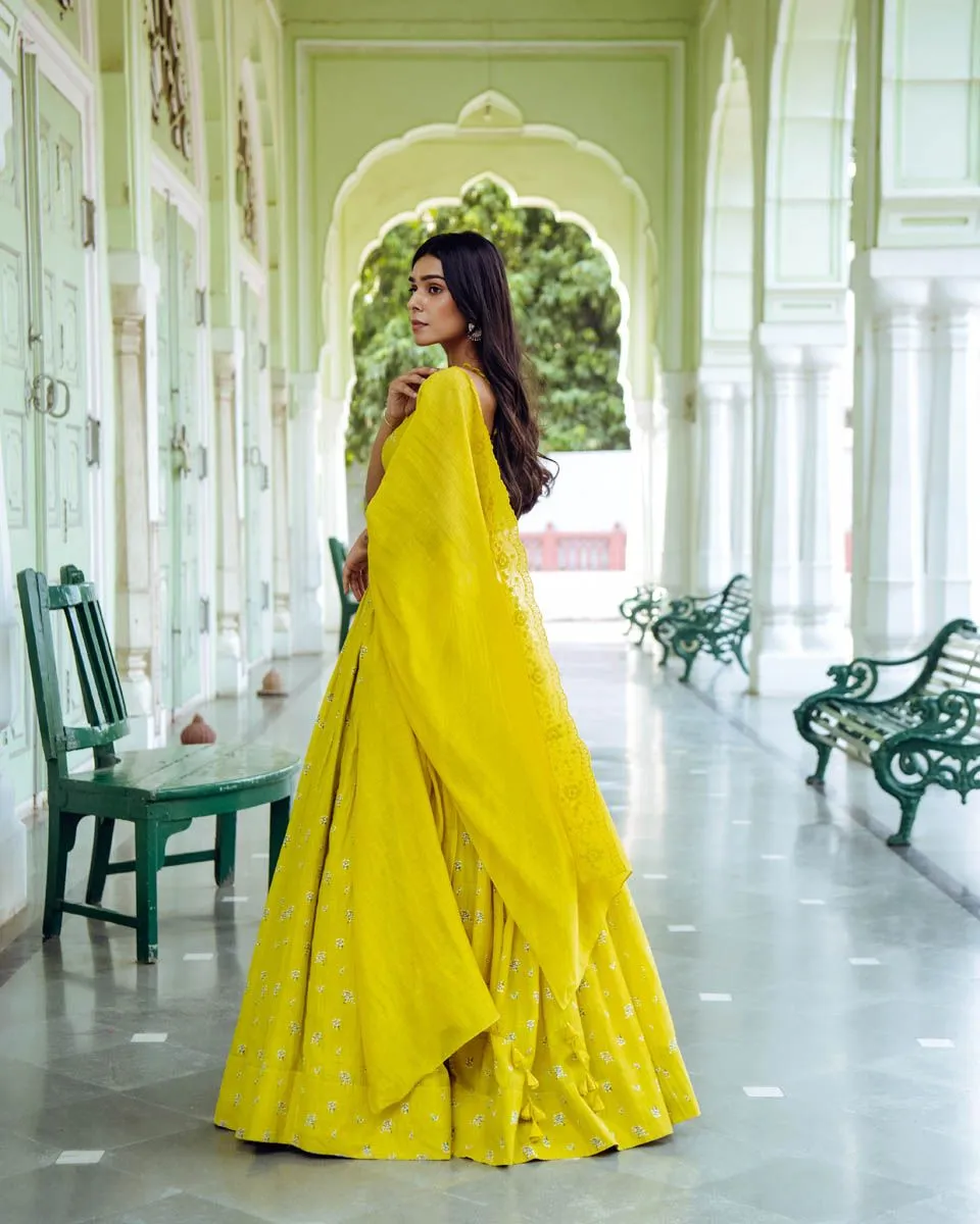 Daffodil Floral Lehenga Set