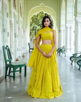 Daffodil Floral Lehenga Set