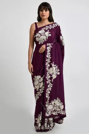 Deep Wine Parsi Gara Saree