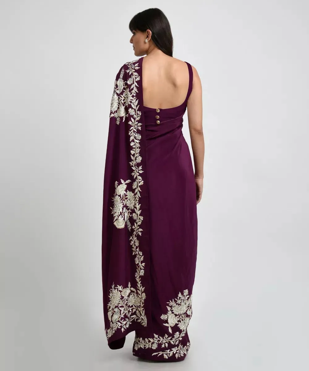 Deep Wine Parsi Gara Saree