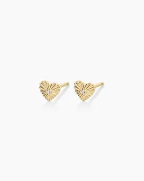 Diamond Vintage Heart Studs