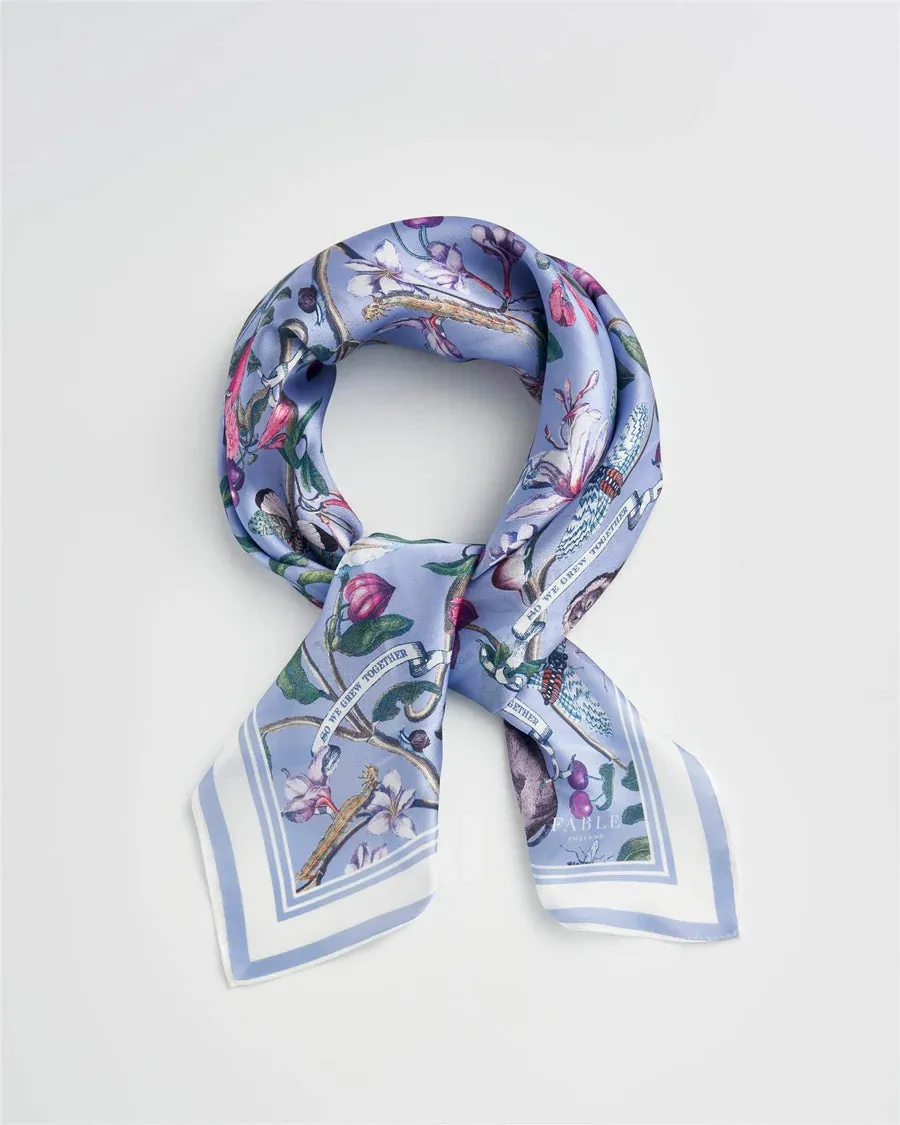 Fable - Tree of Life Square Scarf - Vintage Blue