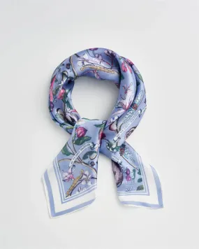 Fable - Tree of Life Square Scarf - Vintage Blue