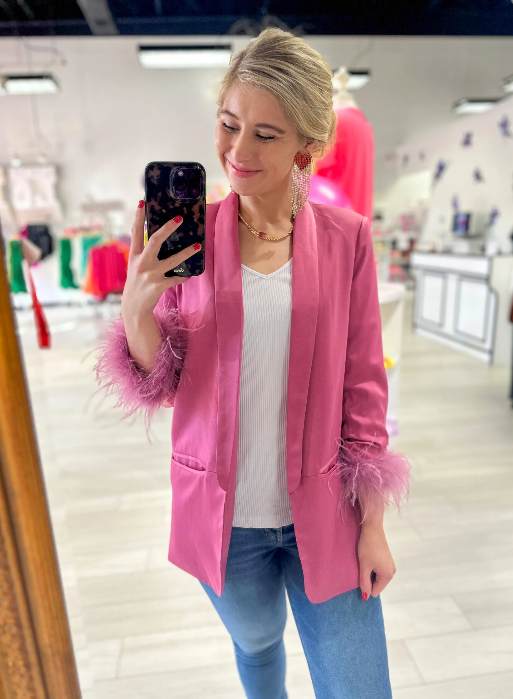 Flirty Feather Blazer