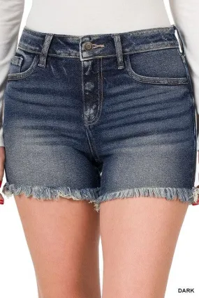 Frayed Hem Denim Shorts | SRB S-L | 32.95