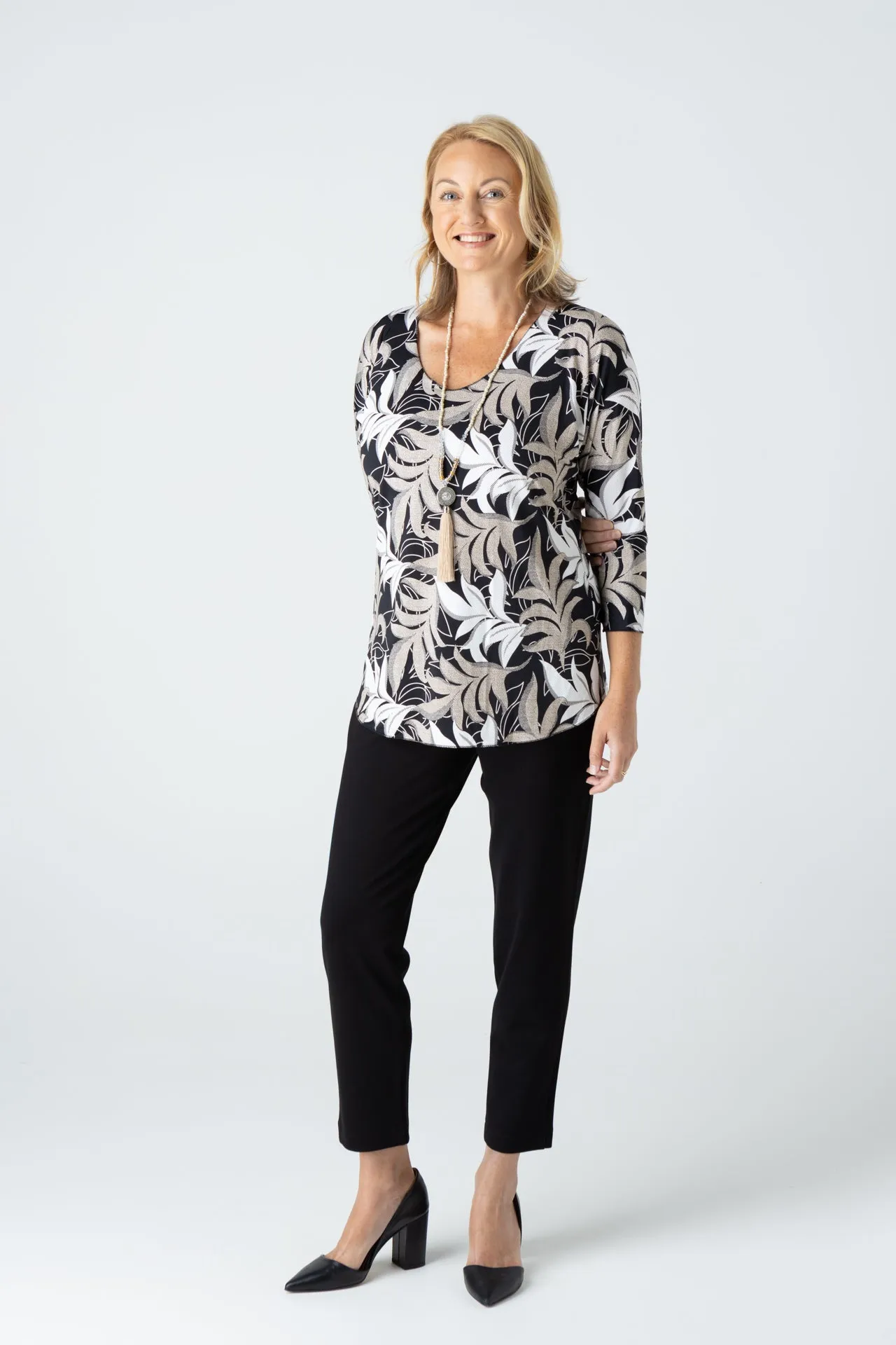 Giselle Print Jersey 3/4 Sleeve Top