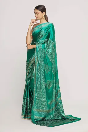 Green Madras Silk Saree