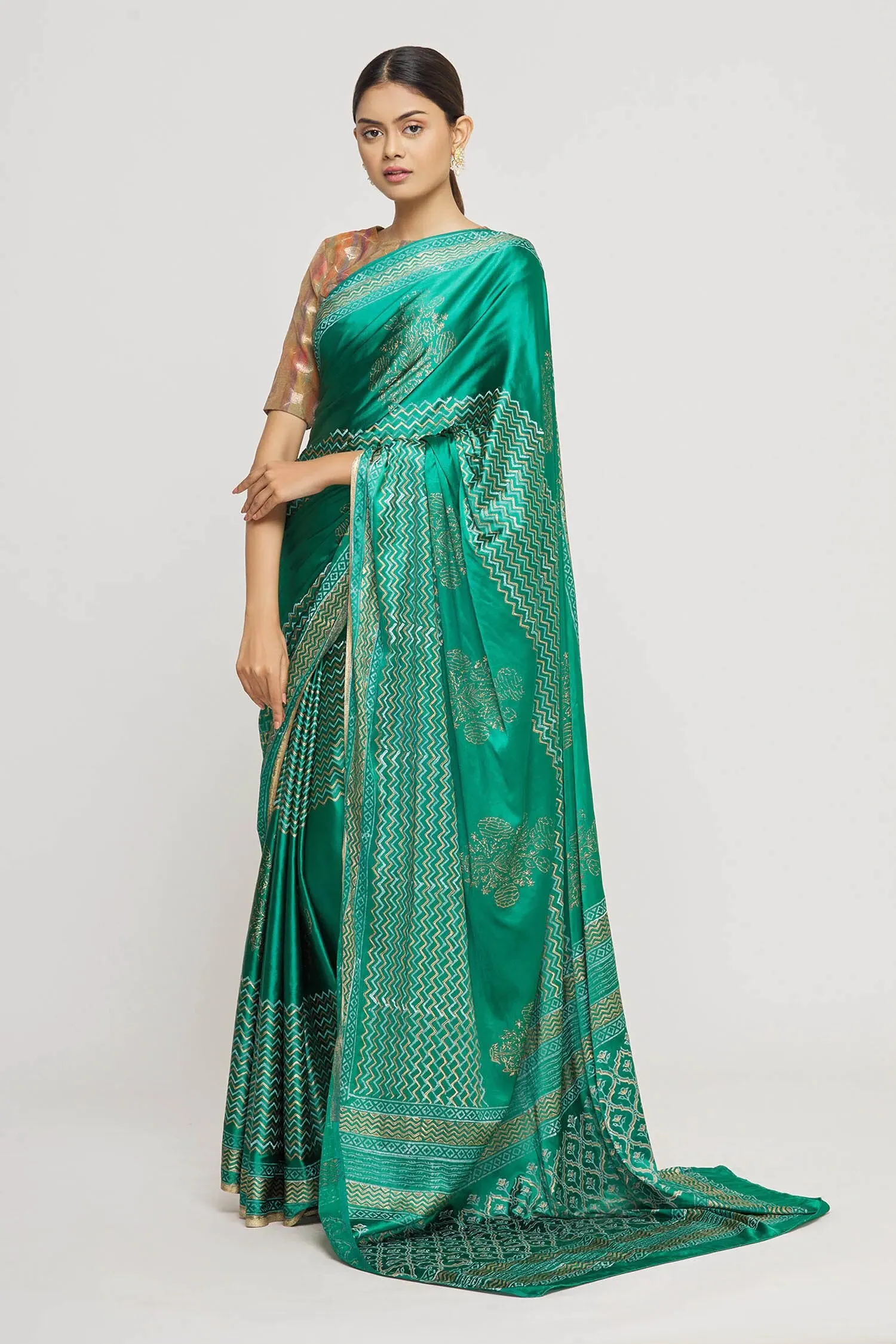 Green Madras Silk Saree