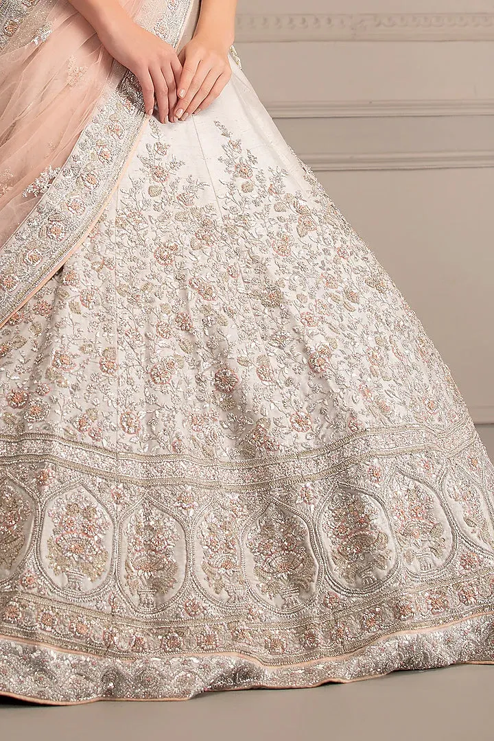 Grey and Blush Pink Lehenga Set