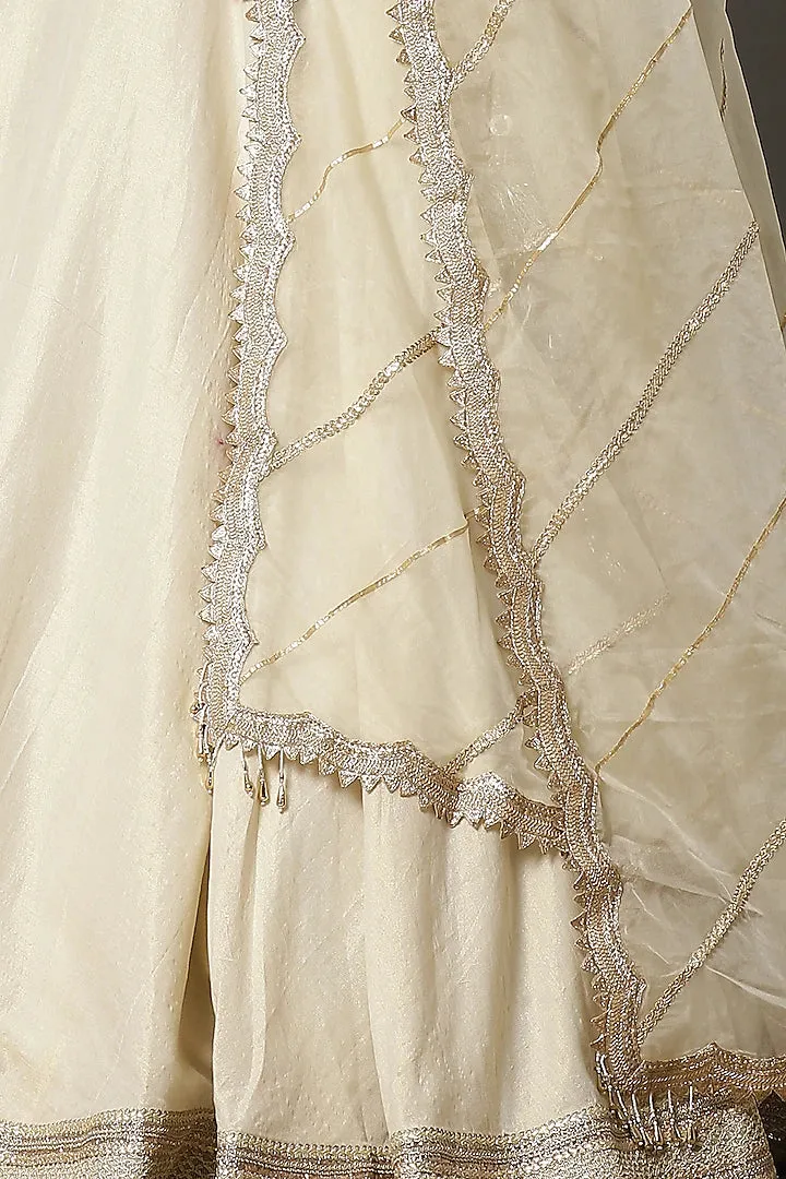 Ivory Cotton Chanderi Lehenga