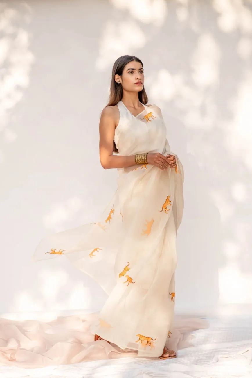 Ivory Jungle Saree