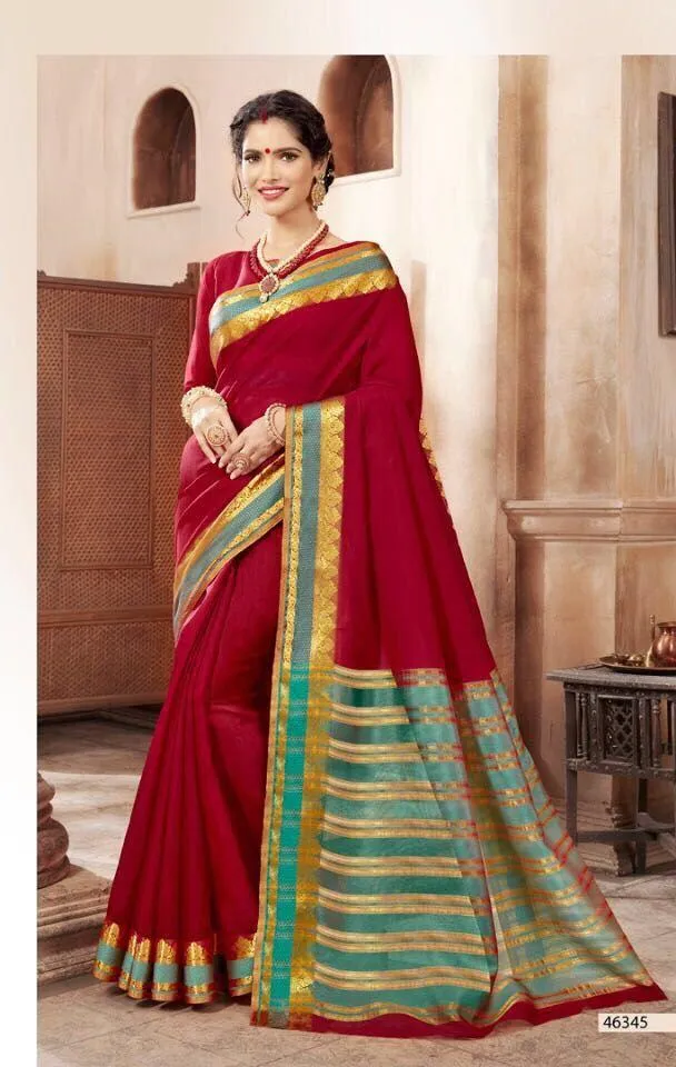 Khadi Faux Silk Saree Collection- red