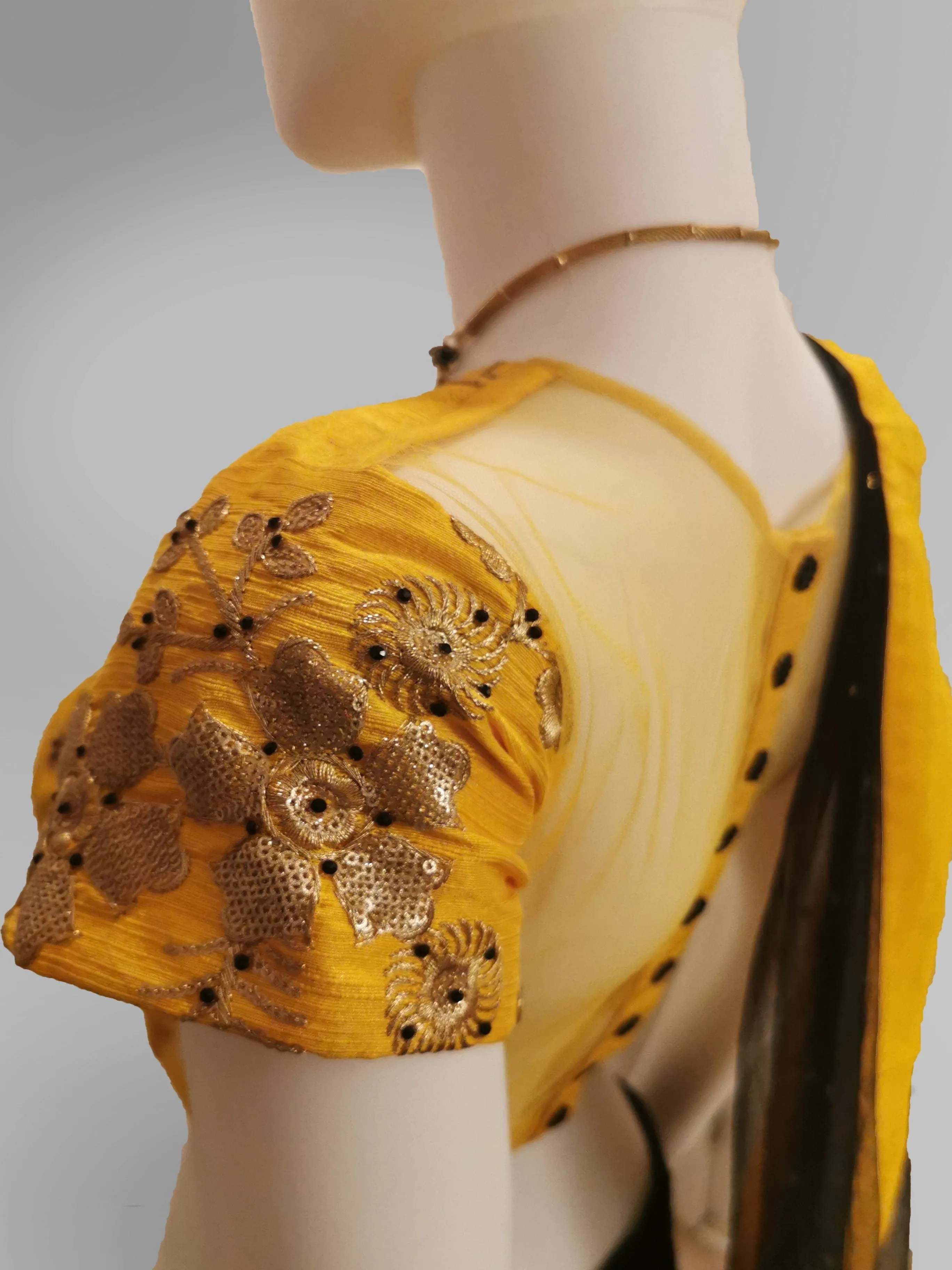 Lehenga in Black and Yellow