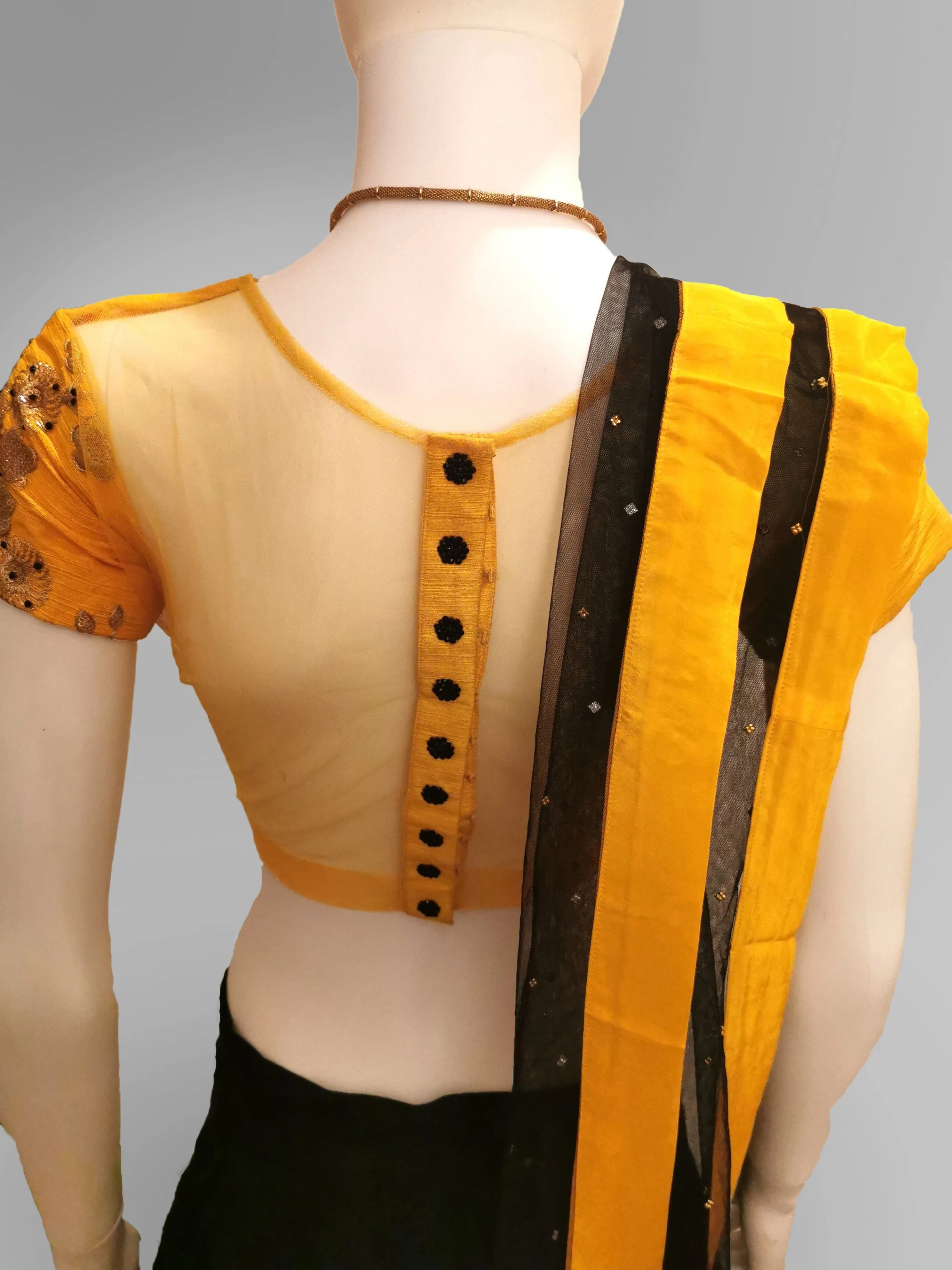 Lehenga in Black and Yellow