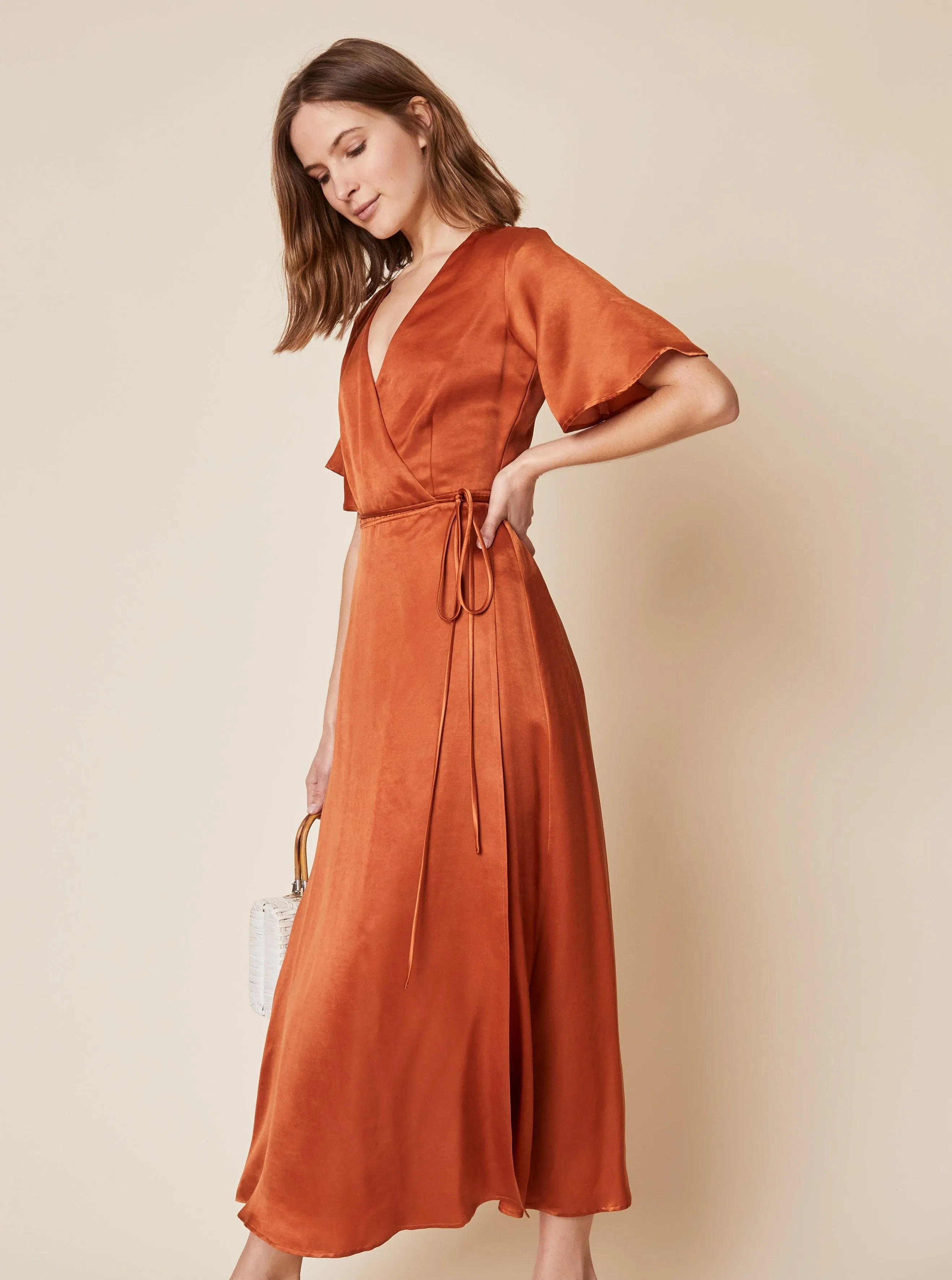 Lola Wrap Dress - Rust