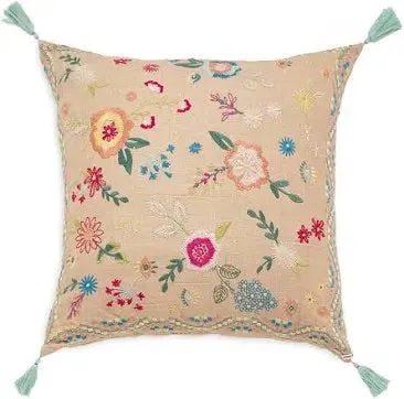 Martine linen embroidered pillow