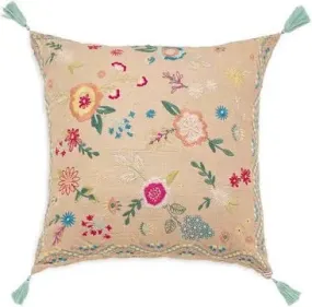 Martine linen embroidered pillow